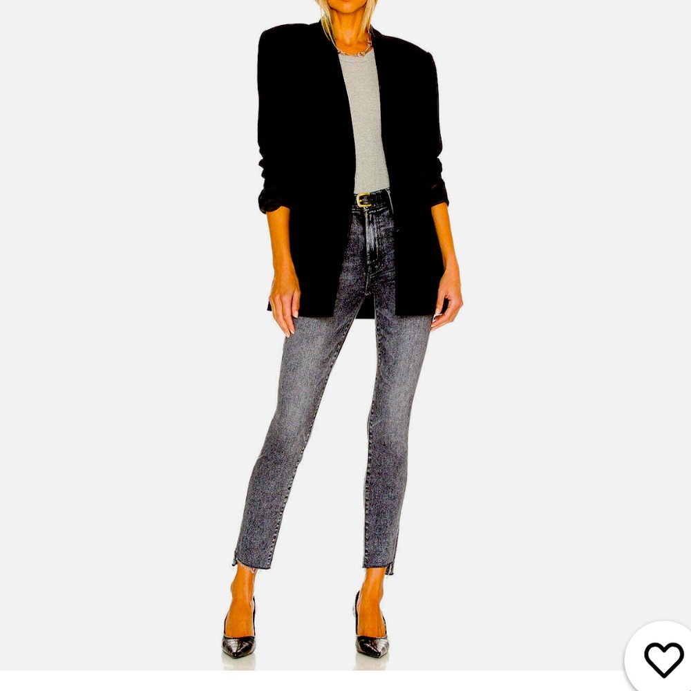 Like new Mother jeans , the stunner zip ankle step fray in train stops color